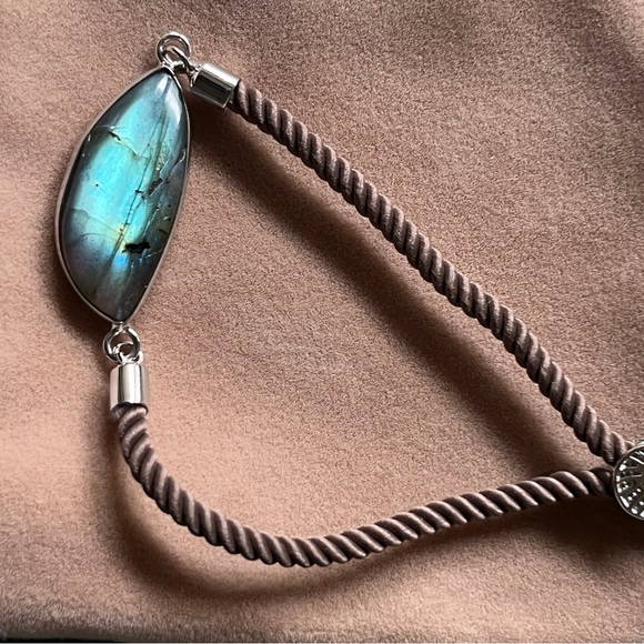 Braided Iridescent Adjustable Slide Bracelet - Picture 2 of 5